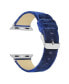 Men's and Women's Apple Navy Wool Velvet, Leather, Stainless Steel Replacement Band 44mm