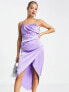 Фото #7 товара ASOS EDITION drape satin cami midi dress in lilac