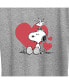ფოტო #3 პროდუქტის Trendy Plus Size Peanuts Snoopy & Woodstock Valentine's Day Graphic T-shirt