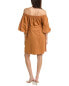 Фото #3 товара Beulah Off-The-Shoulder Linen-Blend Mini Dress Women's
