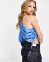 Фото #2 товара ASOS DESIGN one shoulder long sleeve top with ruched side in blue