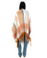 Фото #3 товара Plaid Fringe Cape Sweater