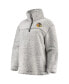 Women's Gray Chicago Blackhawks Sherpa Quarter-Zip Pullover Jacket
