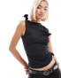 Фото #1 товара COLLUSION slinky knot detail tank top in black