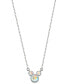 ფოტო #3 პროდუქტის Crystal Mickey Mouse Pendant Necklace in Sterling Silver, 18"