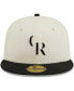 Фото #5 товара Men's Stone, Black Colorado Rockies Chrome 59FIFTY Fitted Hat
