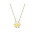 Irish Lucky Shamrock Good Luck Charm Four Leaf Clover Pendant Necklace For Women Yellow Gold Plated .925 Sterling Silver