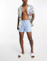 ASOS DESIGN swim shorts in short length in light blue