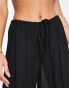 Фото #3 товара ASOS DESIGN drawstring palazzo beach trouser in black