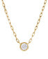 ფოტო #1 პროდუქტის Diamond Bezel Solitaire Pendant Necklace (1/4 ct. t.w.) in 14k Gold, 16" + 2" extender