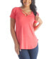 Фото #5 товара Women's V-neck T-shirt with Crossed Collarline