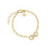 Фото #1 товара Elegant Gold Plated Zirconia Bow Link Studs Bracelet JBBSG-J899