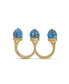 ფოტო #4 პროდუქტის Sea Breeze Design Gold Plated Silver Turquoise Gemstone Multifinger Open Ring