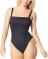 Фото #1 товара Carmen Marc Valvo Ruched One-Piece Women's Black 12