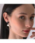 ფოტო #3 პროდუქტის Women's Black Metallic Geometric Drop Earrings