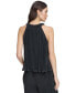 Women's High-Neck Sleeveless Plissé Top