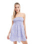 Wednesday's Girl ditsy floral shirred bandeau smock dress