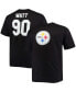 Фото #1 товара Men's Big and Tall T.J. Watt Black Pittsburgh Steelers Player Name Number T-shirt