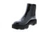 Aquatalia Haylie Patent 34L3694-BLK Womens Black Leather Slip On Chelsea Boots 6