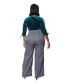 ფოტო #2 პროდუქტის Plus Size High Waistband Wide Leg Pants