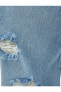 Фото #57 товара Düz Paça Kot Pantolon Yırtık Detaylı - Nora Jeans