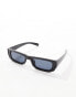 Фото #4 товара Pieces narrow bold frame sunglasses in black