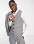 ASOS DESIGN super skinny wool mix suit waistcoat in charcoal herringbone