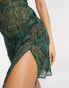 Фото #2 товара Brave Soul strappy beach dress in dark green snake print