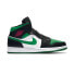 Кроссовки Nike Air Jordan 1 Mid Green Toe (Белый, Зеленый, Черный)