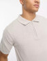 Another Influence knitted zip polo in light grey