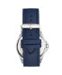 ფოტო #2 პროდუქტის Men's Aviator Blue Leather , Blue Dial , 51mm Round Watch