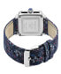 ფოტო #3 პროდუქტის Women's Padova Gemstone Floral Swiss Quartz Italian Blue Leather Strap Watch 30mm