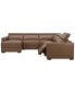 Фото #12 товара Nevio 124" 5-Pc. Leather Sectional with 1 Power Recliner, Headrests and Chaise, Created For Macy's