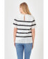 ფოტო #4 პროდუქტის Women's Lace Striped Top