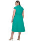 Фото #2 товара Plus Size V-Neck Short-Sleeve A-Line Dress