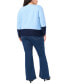 ფოტო #4 პროდუქტის Plus Size Colorblocked Crewneck Sweater