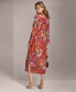 Фото #4 товара Donna Karan Women's Floral-Print Button-Front Dress