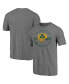 Men's Heathered Gray Notre Dame Fighting Irish Throwback Helmet Tri-Blend T-shirt