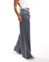 Фото #3 товара Extro & Vert drawstring tailored trousers in grey stripe