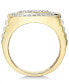 ფოტო #3 პროდუქტის Men's Diamond Cluster Two-Tone Ring (1 ct. t.w.) in 10k Gold & White Gold