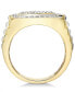 Men's Diamond Cluster Two-Tone Ring (1 ct. t.w.) in 10k Gold & White Gold