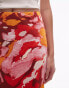 Topshop Tall orange floral print bias maxi skirt in multi