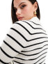 Stradivarius high neck jumper in white & black