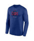 Фото #3 товара Men's Royal Chicago Cubs Authentic Collection Team Logo Legend Performance Long Sleeve T-shirt