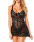 Фото #1 товара Sheer Cup Lacey Baby Doll & G-String 2pc Lingerie Set