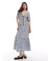 Фото #1 товара Brave Soul seersucker maxi dress in blue gingham print