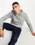 Fred Perry tipped hoodie in steel marl grey