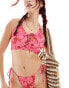 Фото #4 товара Reclaimed Vintage tie side bikini bottom in pink print