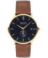 ფოტო #1 პროდუქტის Men's Heritage Tan Genuine Leather Strap Watch 40mm