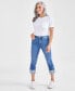 ფოტო #1 პროდუქტის Petite High-Rise High-Cuff Capri Jeans, Created for Macy's